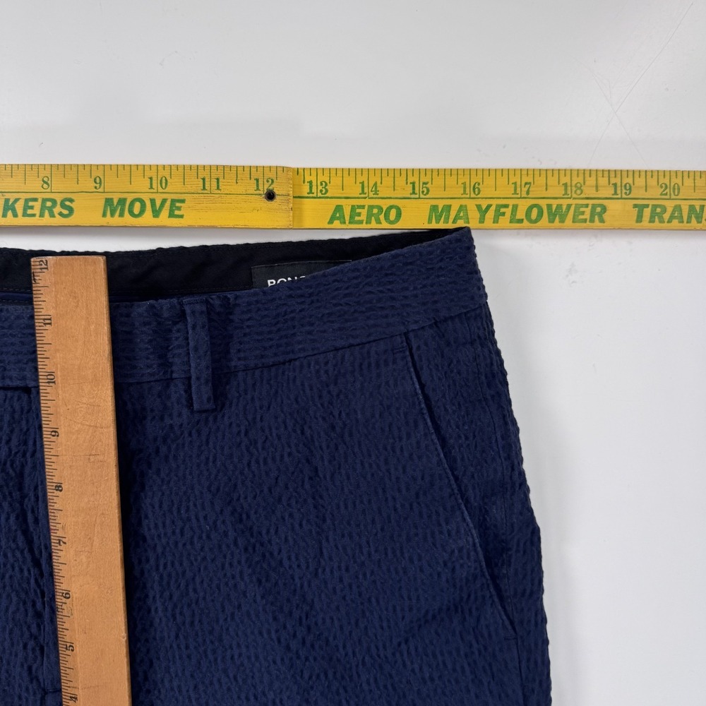 BONOBOS Seersucker Pants Mens 33x24 *Hemmed Italian Fabric Tailored Fit Blue - Picture 12 of 16